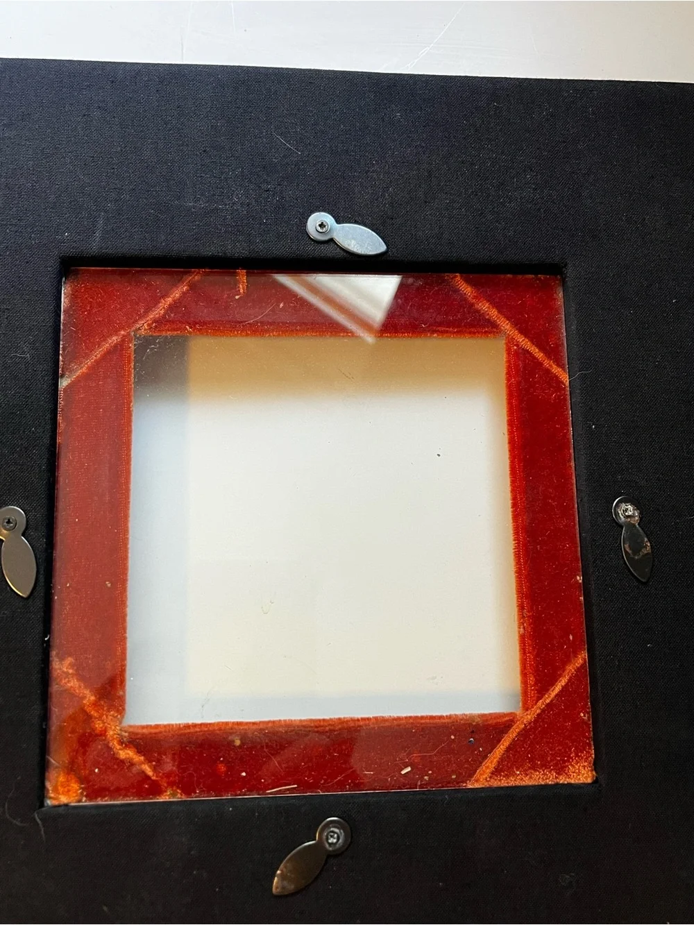 Vintage Burnt Orange Velvet Square Picture Frame